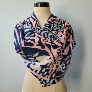Vintage Pink and Navy Silk Scarf Nordstrom's